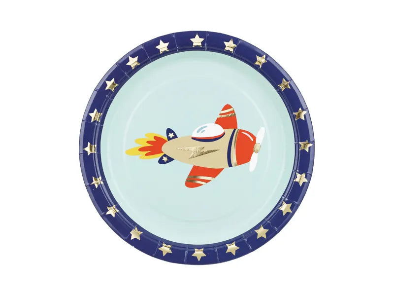 Airplane Paper Plates 18 cm (Pack of 6) - Anilas UK