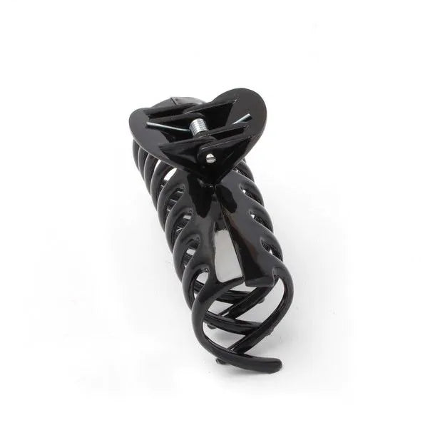 Black Sausage Hair Clamp, 9 cm, Plastic with Metal Hinge