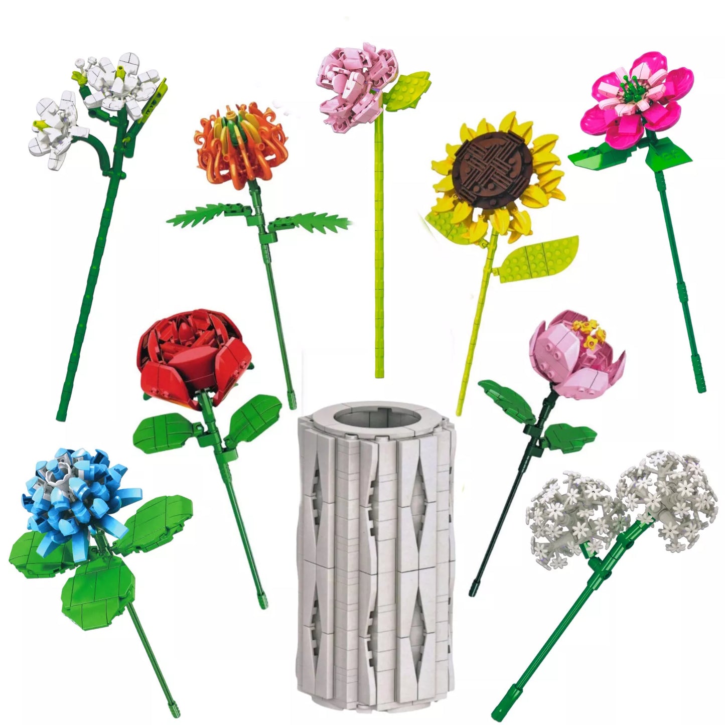 Block Tech Build In Bloom Bouquet, 10 Designs, 30 cm Tall