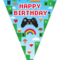 Blox Game Holographic Birthday Bunting, 3.9 m for children’s parties