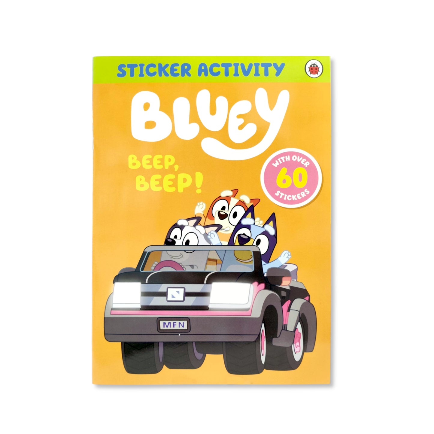 Bluey Beep Beep Sticker Activity book cover with car game designs