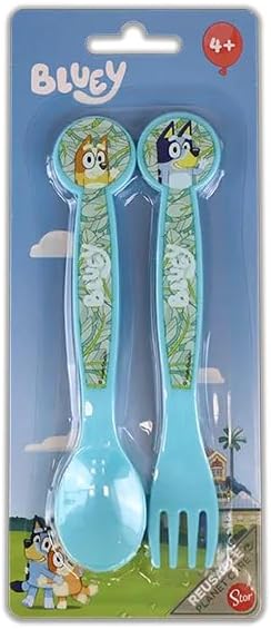 Bluey Kids 2-Piece Cutlery Set with spoon and fork