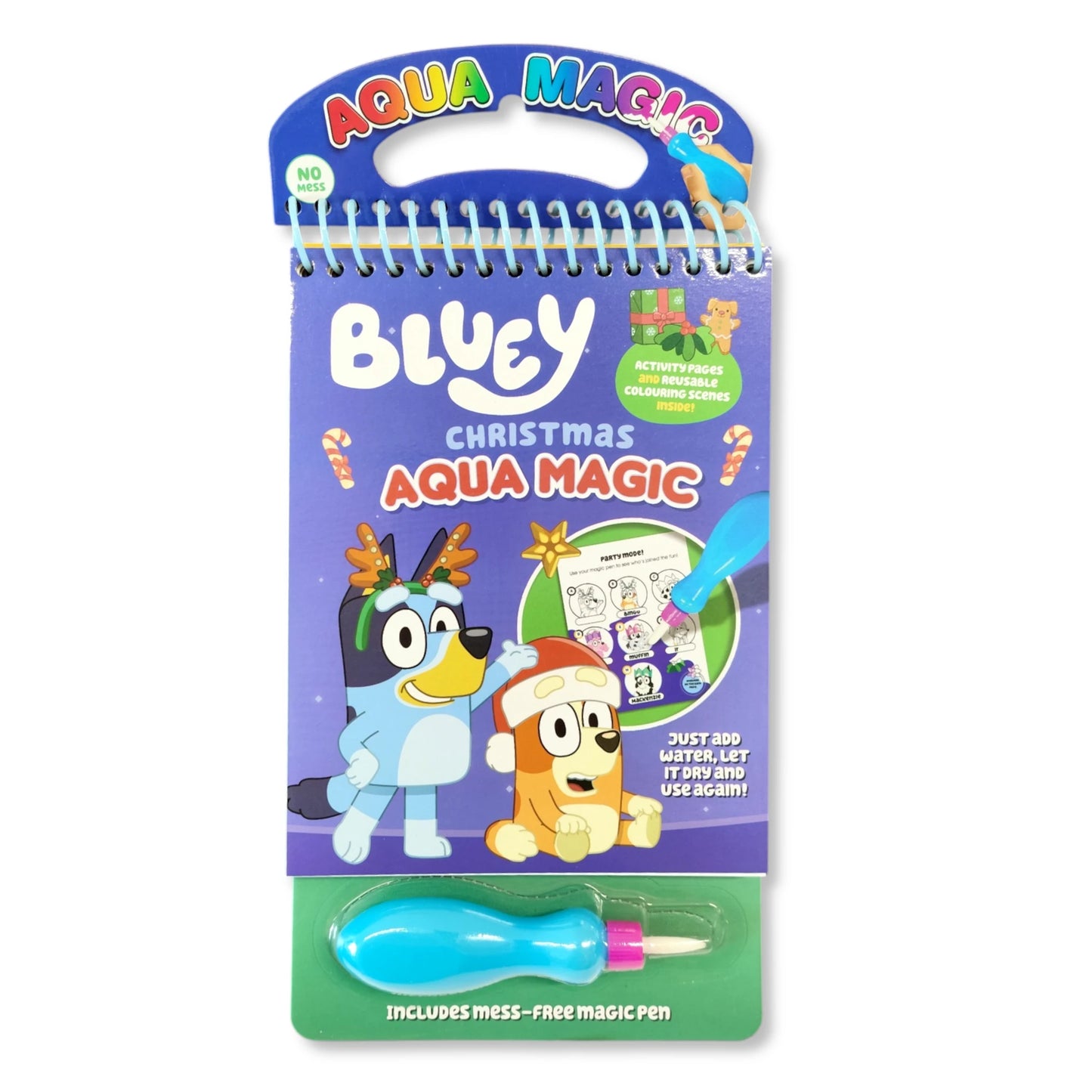 Bluey Christmas Aqua Magic Colouring Book