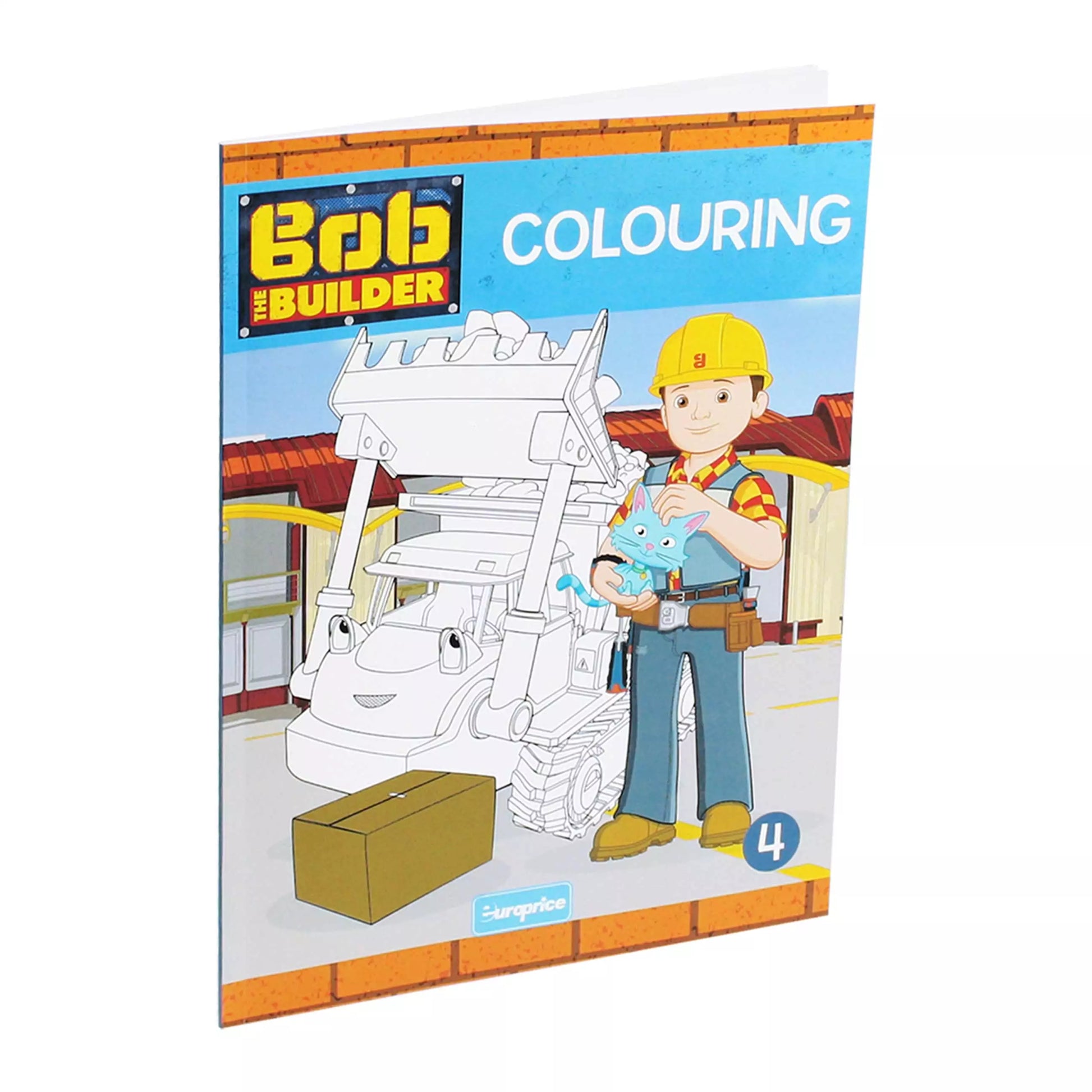Bob the Builder Colouring 4 Book front cover with action construction outlines on soft cover, 32 pages 28x21cm for ages 4-6