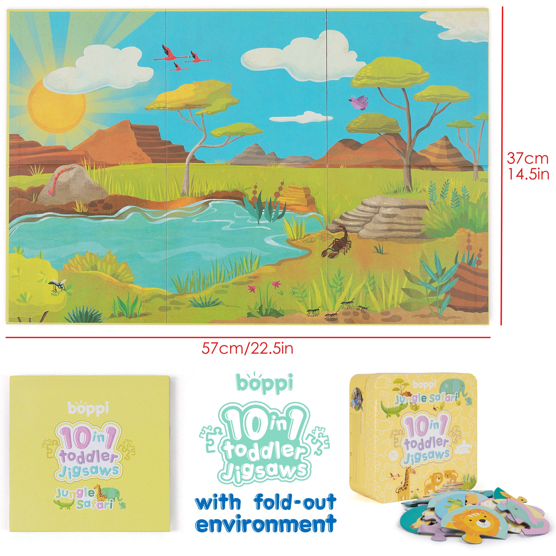 Jungle Safari 10 in 1 Toddler Jigsaw Puzzle - Anilas UK