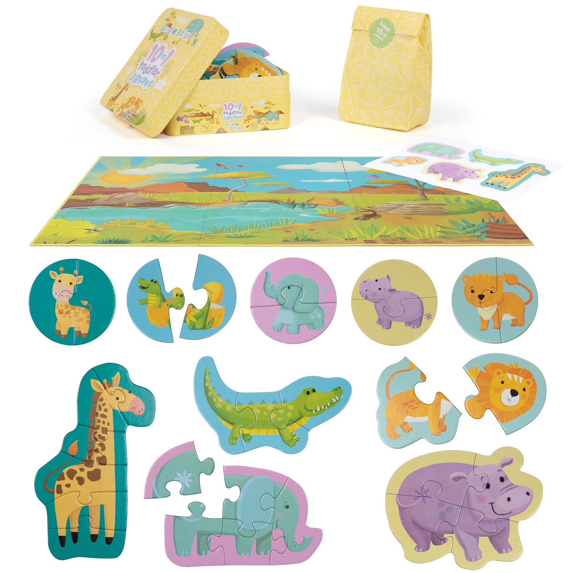 Jungle Safari 10 in 1 Toddler Jigsaw Puzzle - Anilas UK