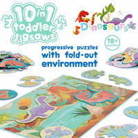 Dinosaur 10 in 1 Toddler Jigsaw Puzzle - Anilas UK