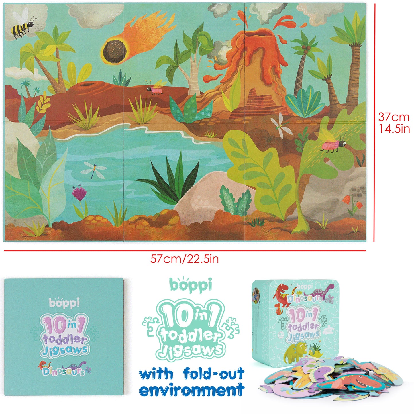 Dinosaur 10 in 1 Toddler Jigsaw Puzzle - Anilas UK