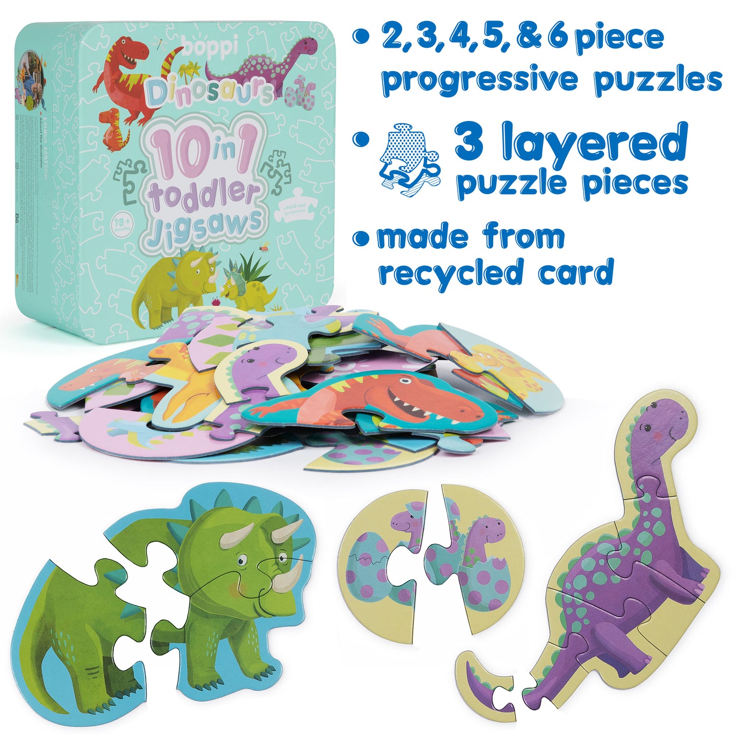 Dinosaur 10 in 1 Toddler Jigsaw Puzzle - Anilas UK