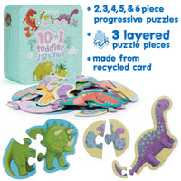 
              Dinosaur 10 in 1 Toddler Jigsaw Puzzle - Anilas UK
            