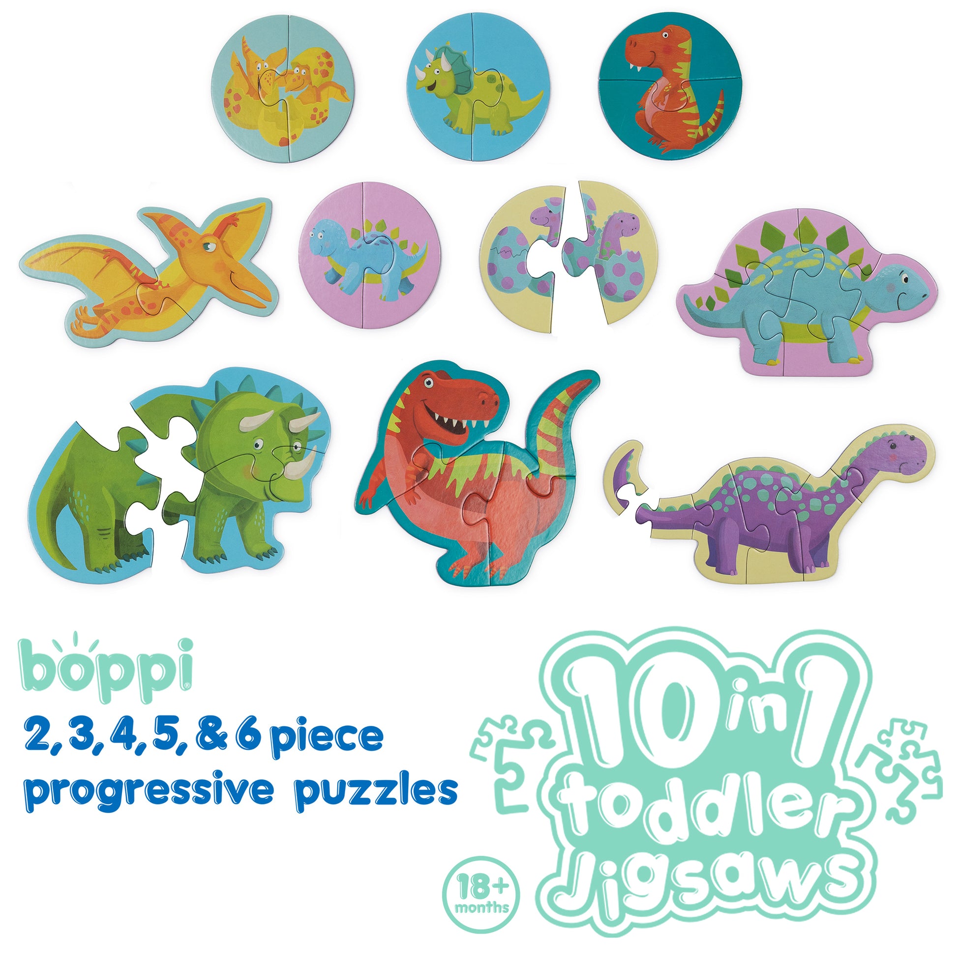 Dinosaur 10 in 1 Toddler Jigsaw Puzzle - Anilas UK