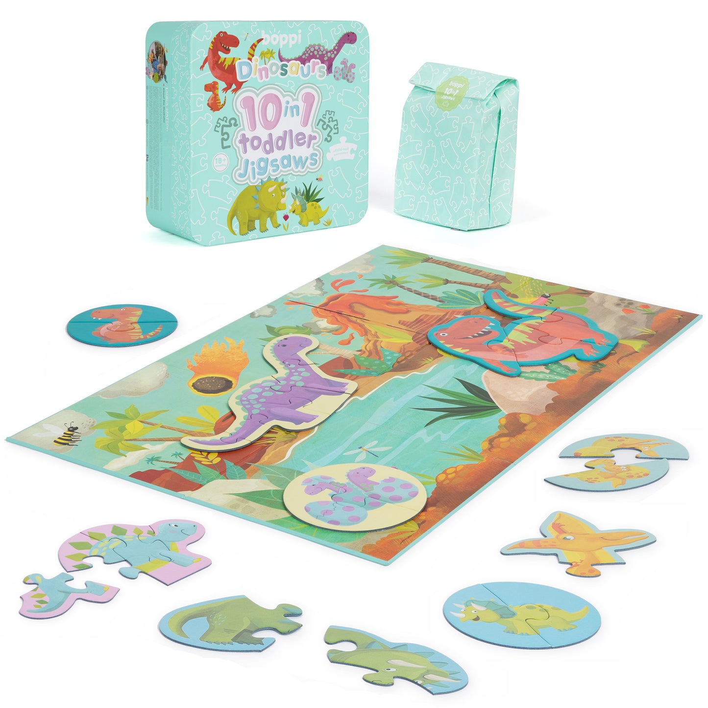 Dinosaur 10 in 1 Toddler Jigsaw Puzzle - Anilas UK