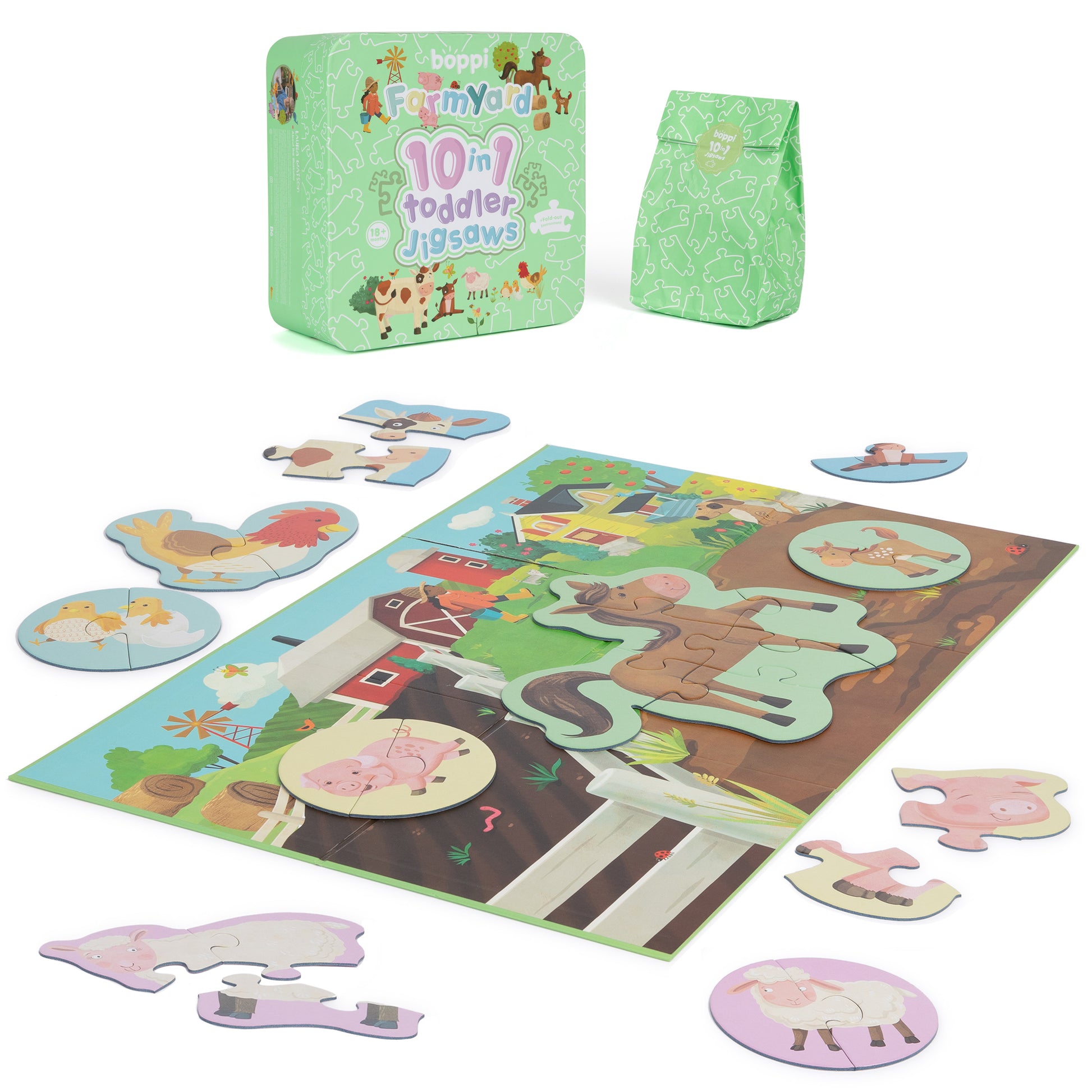 Farmyard 10 in 1 Toddler Jigsaw Puzzle - Anilas UK