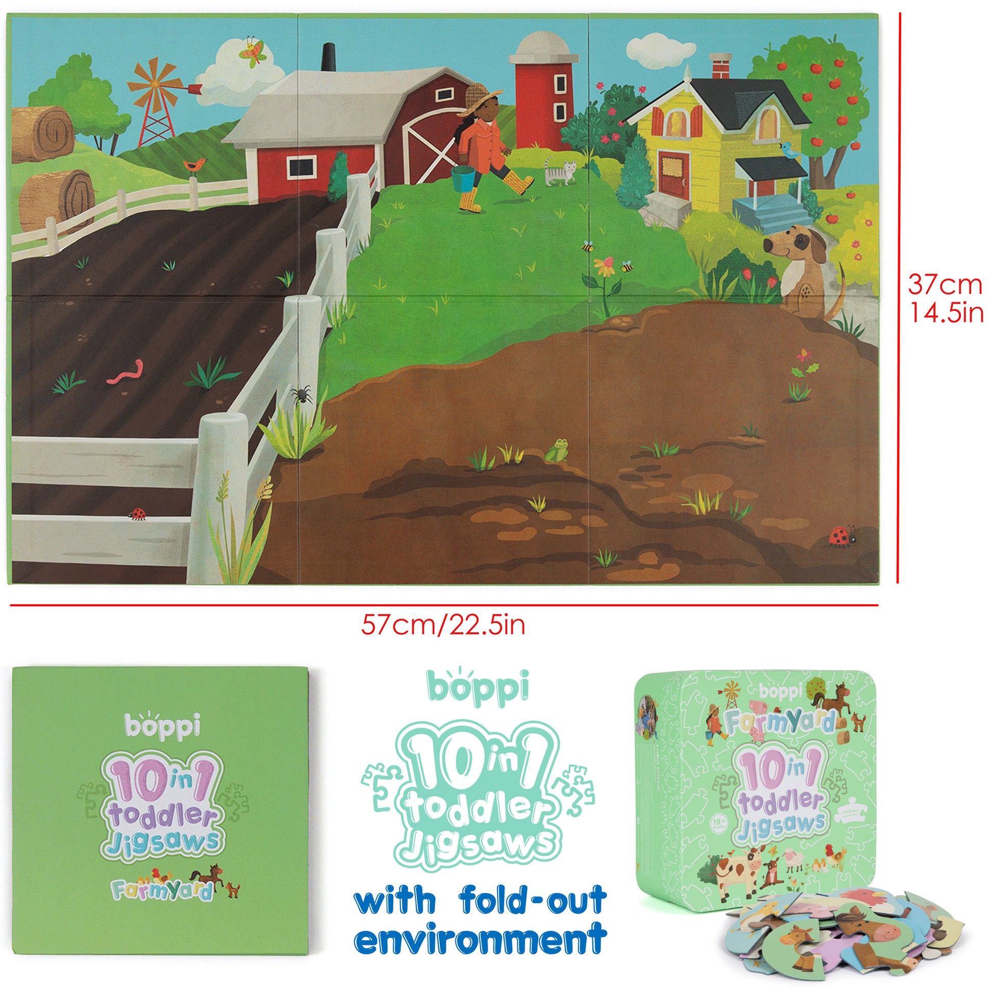Farmyard 10 in 1 Toddler Jigsaw Puzzle - Anilas UK