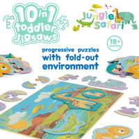 Jungle Safari 10 in 1 Toddler Jigsaw Puzzle - Anilas UK