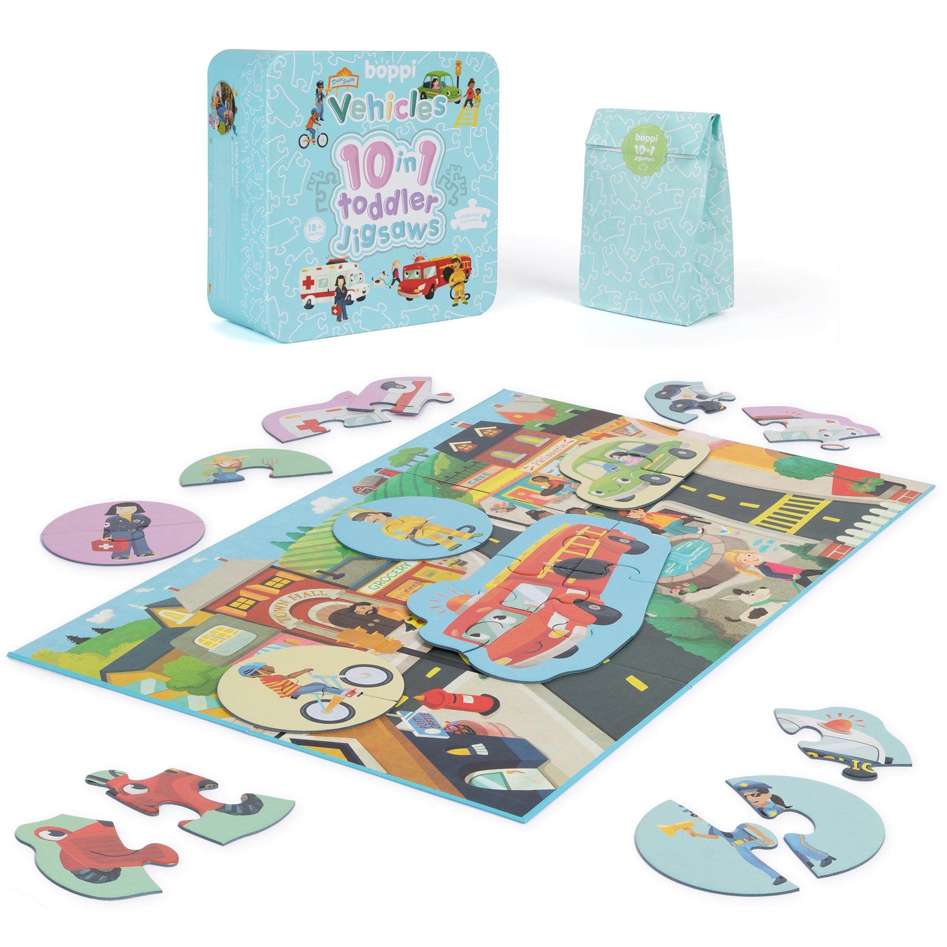 Vehicles 10 in 1 Toddler Jigsaw Puzzle - Anilas UK