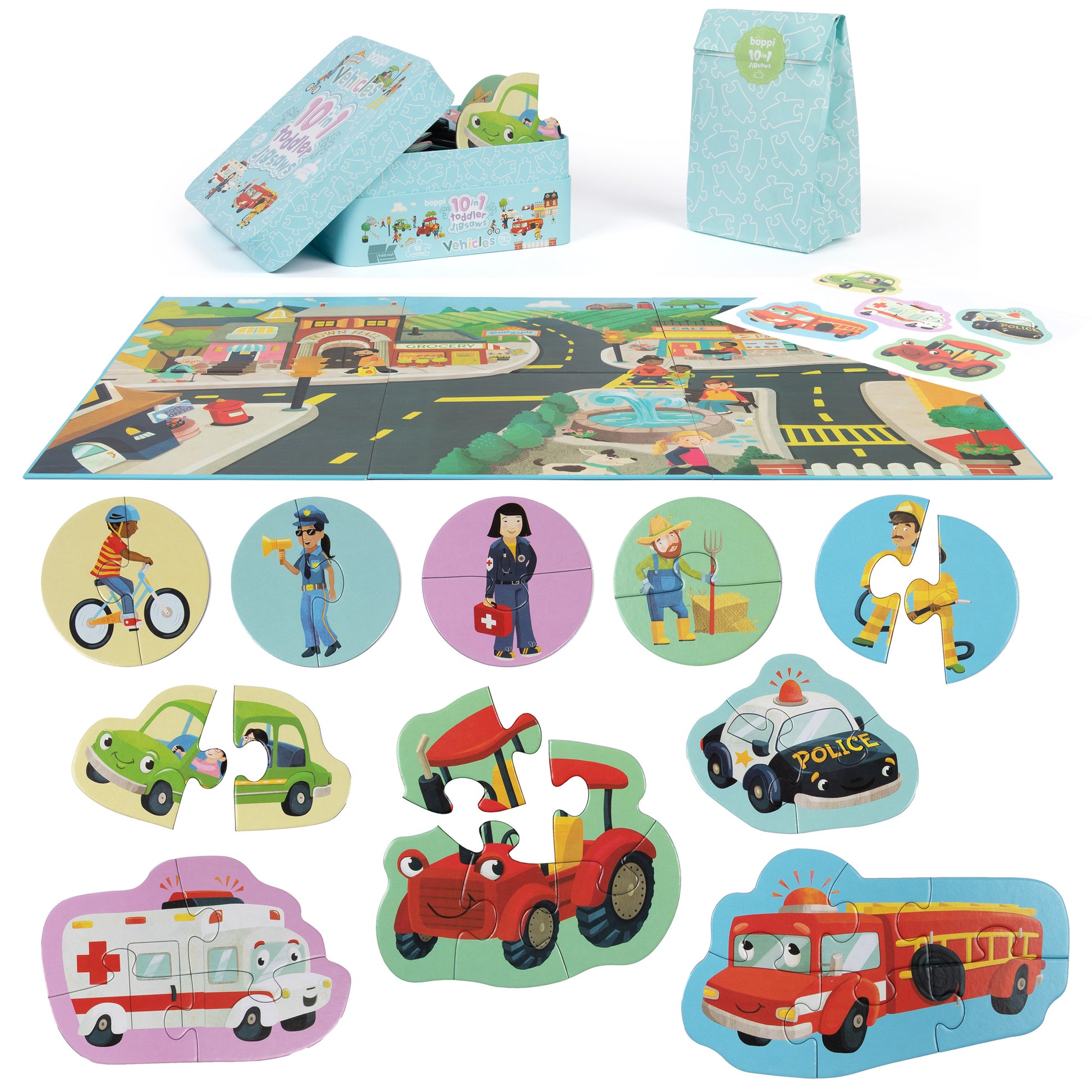Vehicles 10 in 1 Toddler Jigsaw Puzzle - Anilas UK
