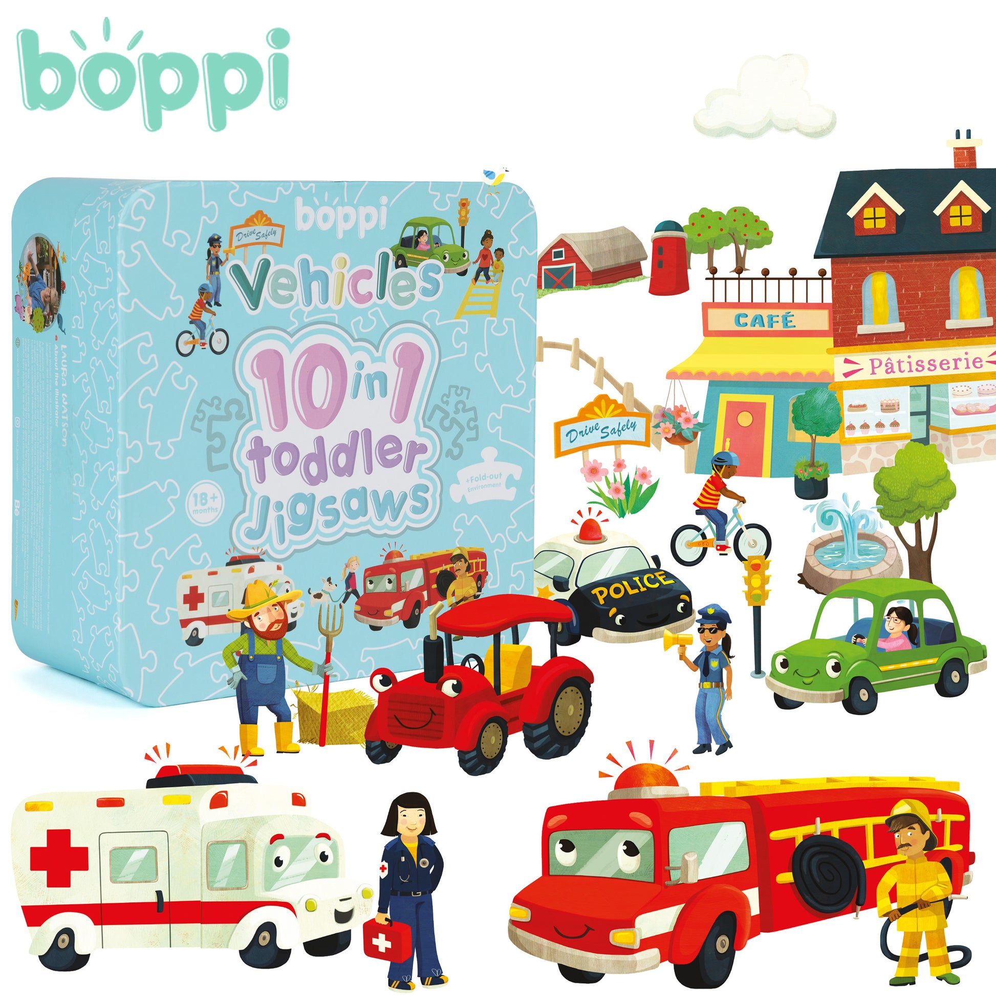 Vehicles 10 in 1 Toddler Jigsaw Puzzle - Anilas UK