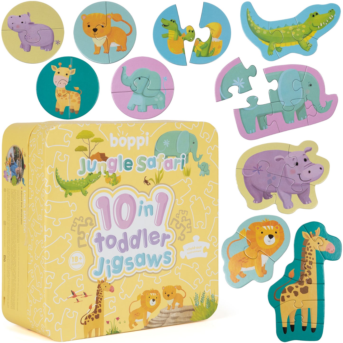Jungle Safari 10 in 1 Toddler Jigsaw Puzzle - Anilas UK