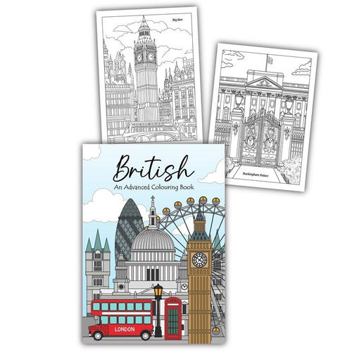 British Advanced Colouring Book front view