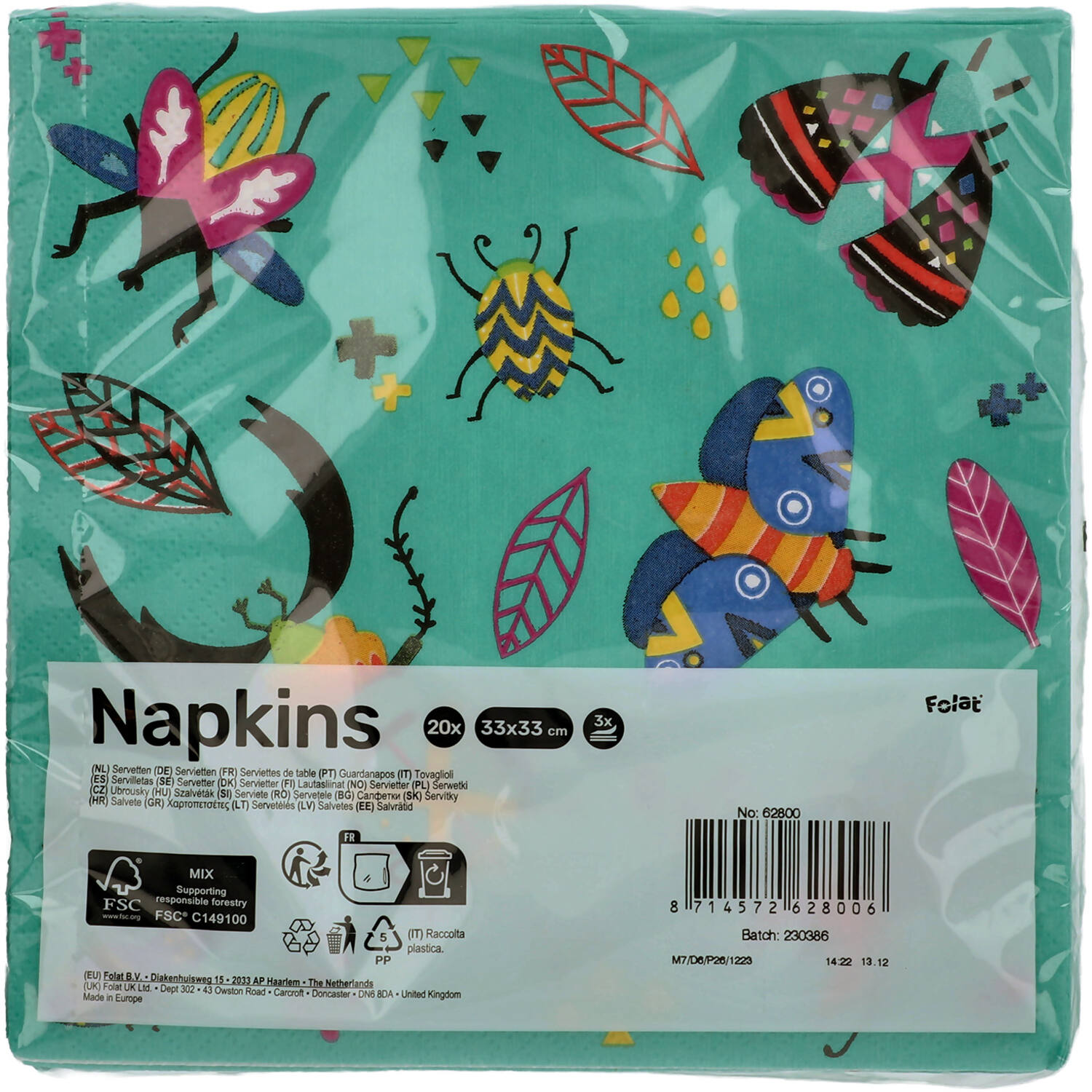 Buzzing Bugs Napkins (Pack of 20) - Anilas UK