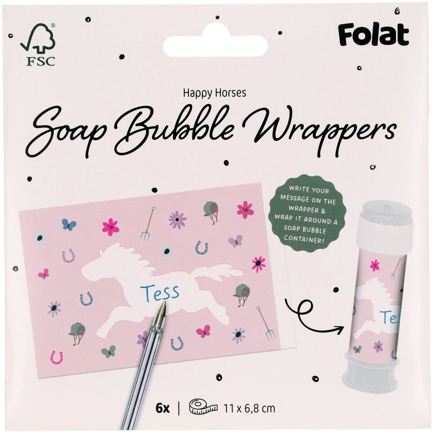 Bubbles Soap Sticker - Happy Horse (6 pieces) - Anilas UK
