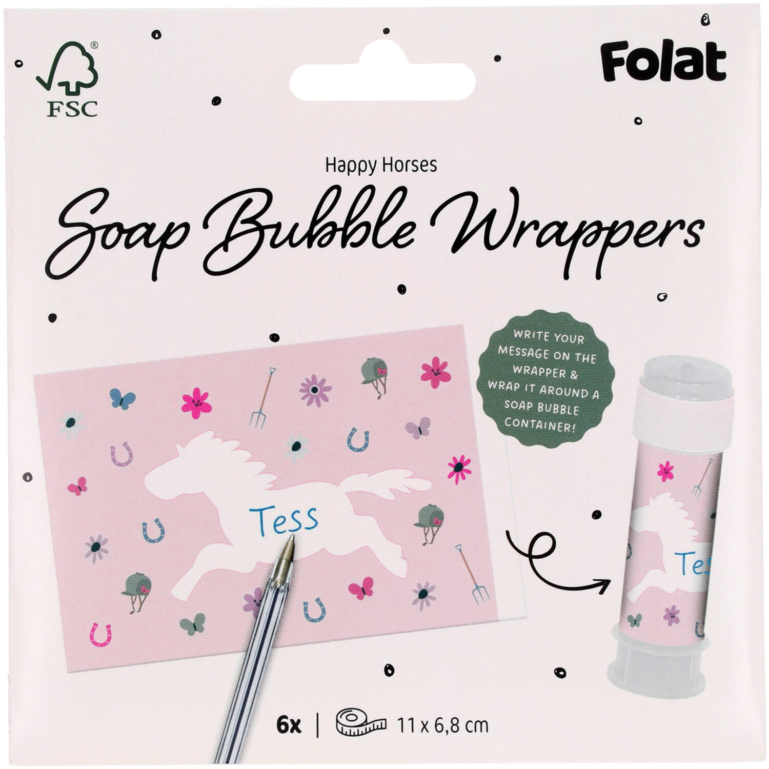 Bubbles Soap Sticker - Happy Horse (6 pieces) - Anilas UK