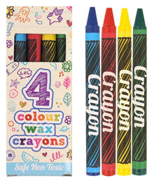 Set of 4 Assorted Mini Wax Crayons - 1 Pack - Anilas UK