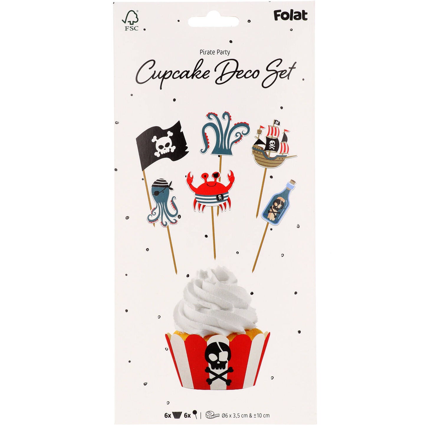 Cupcake Deco Set - Pirate Party (6 sets) - Anilas UK