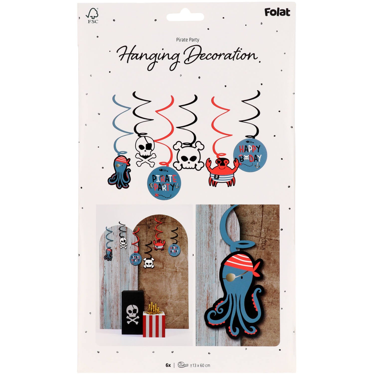 HangingSwirl  Decoration - Pirate Party (6 pieces) - Anilas UK