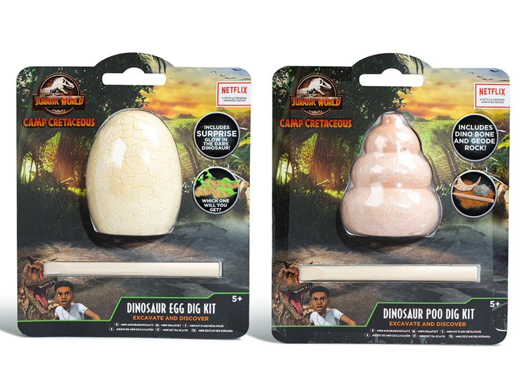 Camp Cretaceous Mini Dino Dig Kit with digging tool in assorted designs
