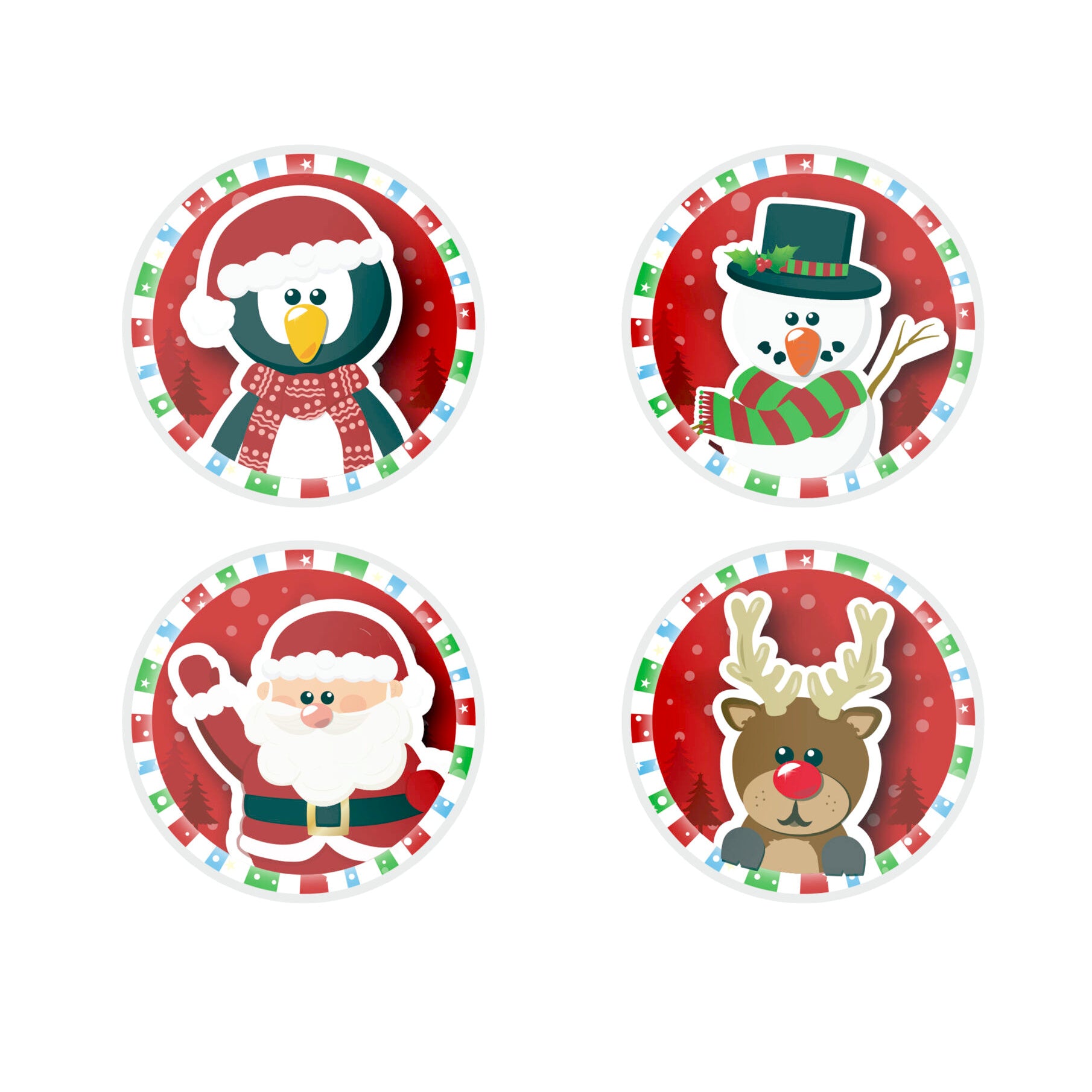 Assorted Christmas-themed bouncy balls in vibrant colours
