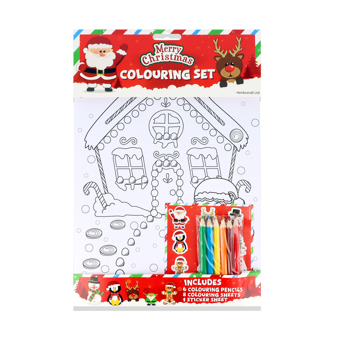 Christmas Colouring Set with stickers and pencils in A4 size