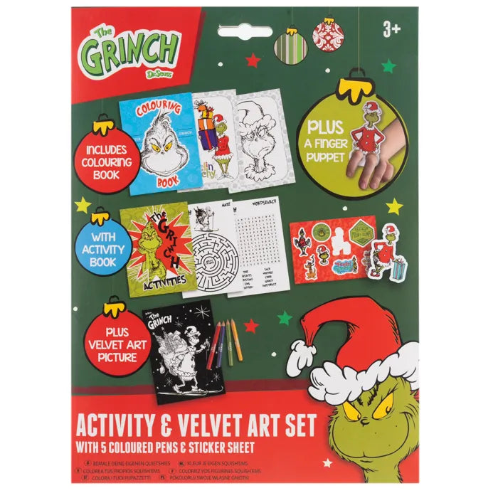 Christmas Grinch Festive Activity & Velvet Art Set overview