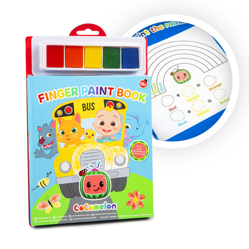 Cocomelon Finger Paint Book front view with activity pad
