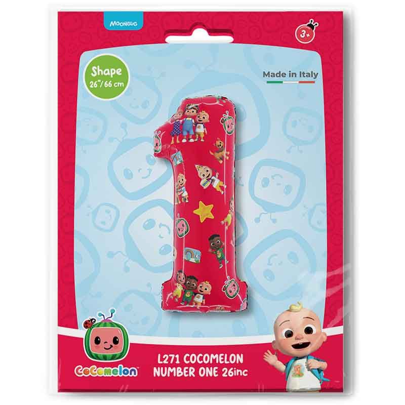 Cocomelon Number 1 Supershape 24 Inch Foil Balloon packaging