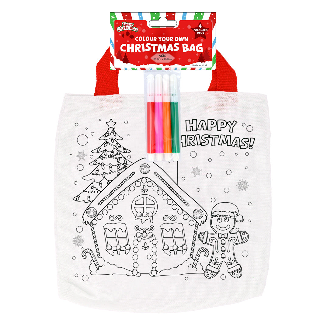 Example of a coloured Christmas tote bag