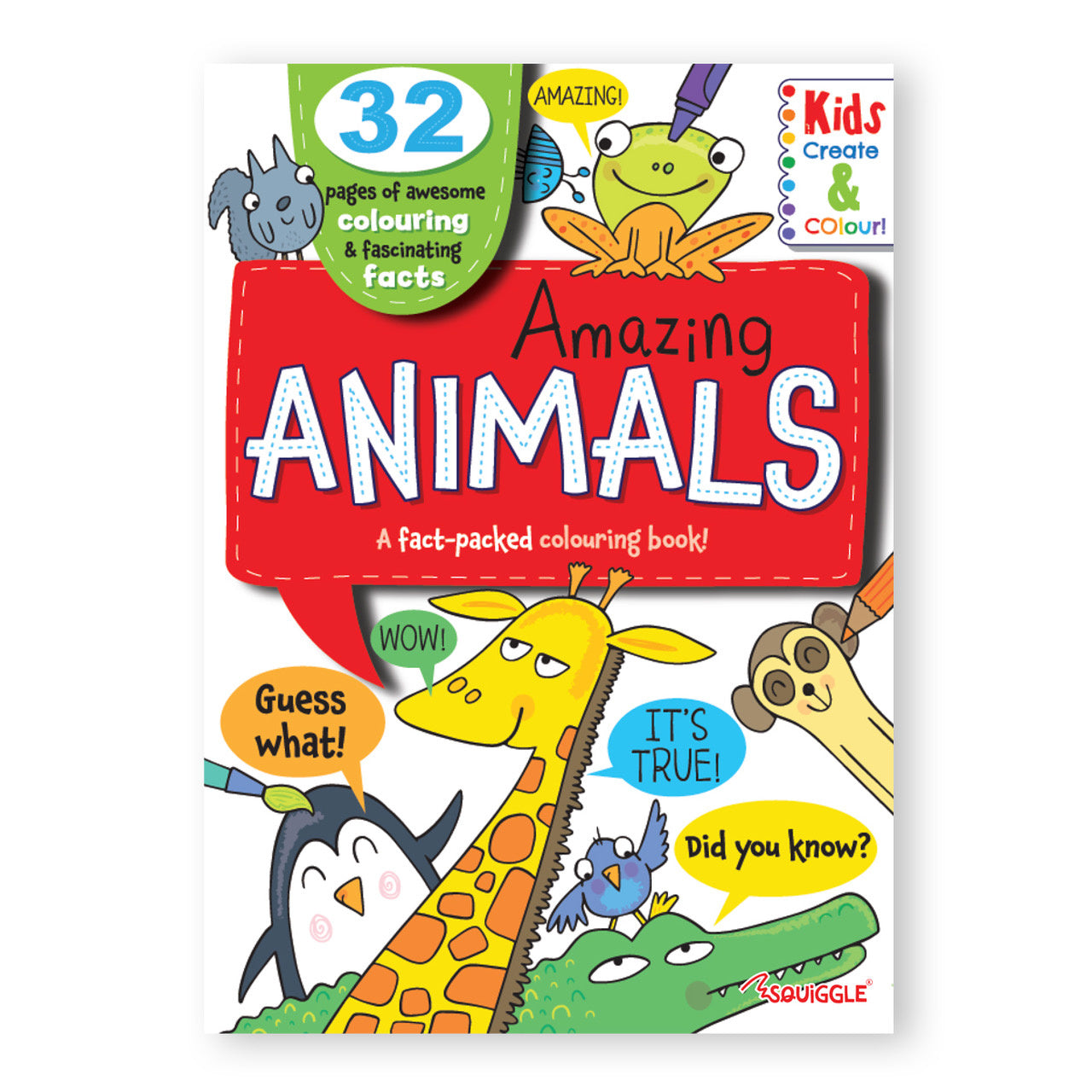 Kids Fact Packed  Colouring Book - Animals - Anilas UK