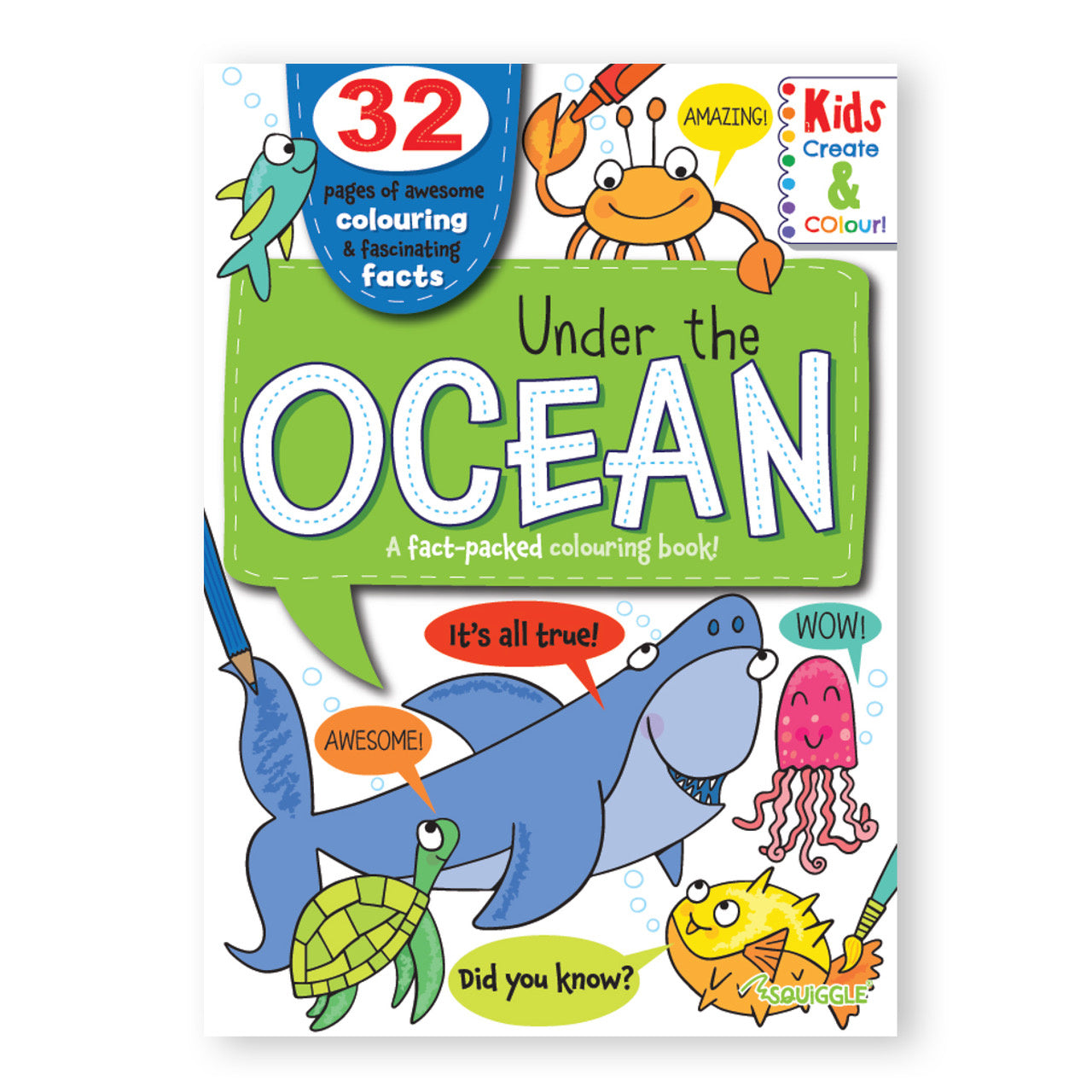 Kids Fact Packed Colouring Book - Ocean - Anilas UK
