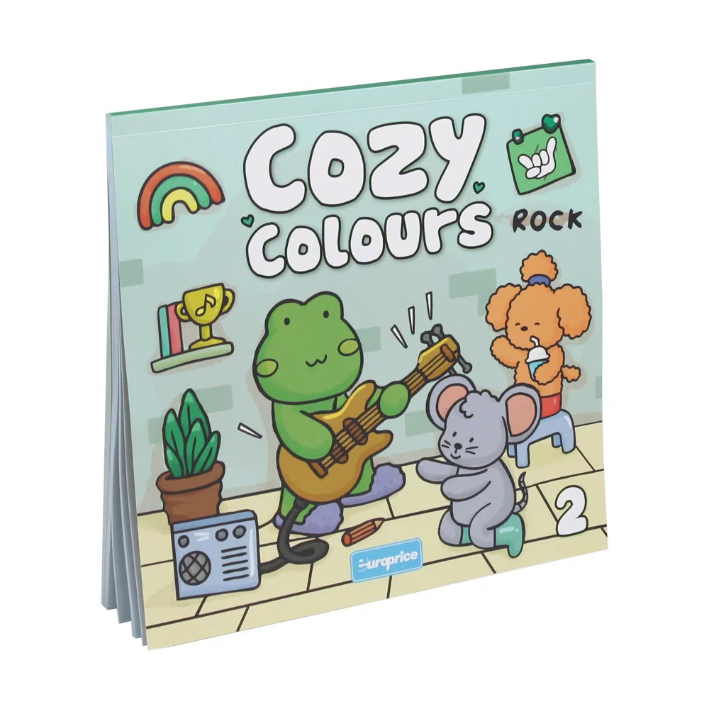 Cozy Colours 2 Colouring Book front cover with adorable outlines on soft cover, 48 pages 22x22x0.5cm for ages 4-6