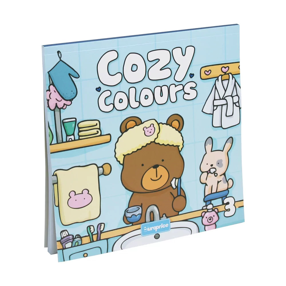 Cozy Colours 3 Colouring Book front cover with adorable outlines on soft cover, 48 pages 22x22x0.5cm for ages 4-6