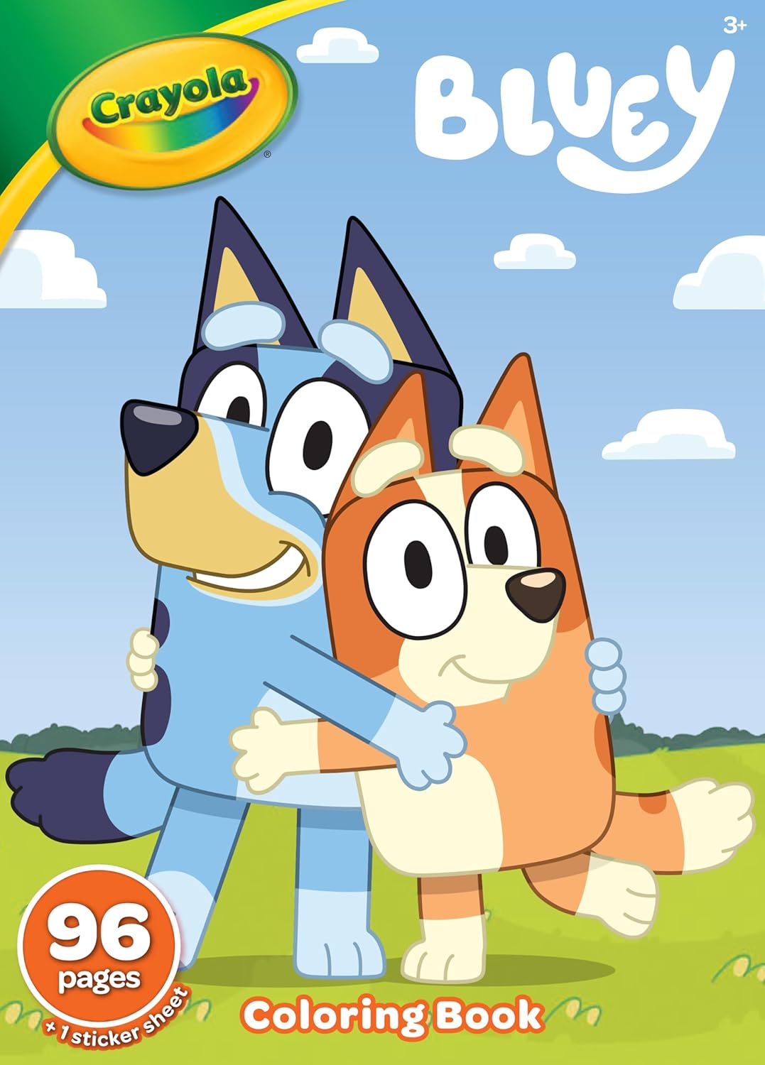 Crayola 96 Page Colouring Book Bluey glossy cover with Heeler family scenes