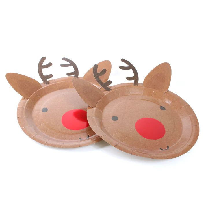 Reindeer Shape Paper Plates - 23cm (Pack of 10) - Anilas UK