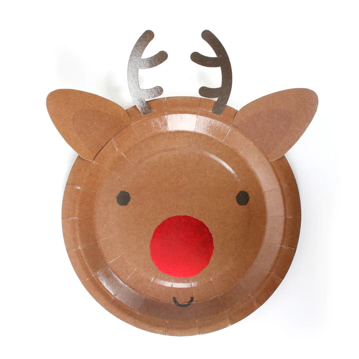 Reindeer Shape Paper Plates - 23cm (Pack of 10) - Anilas UK