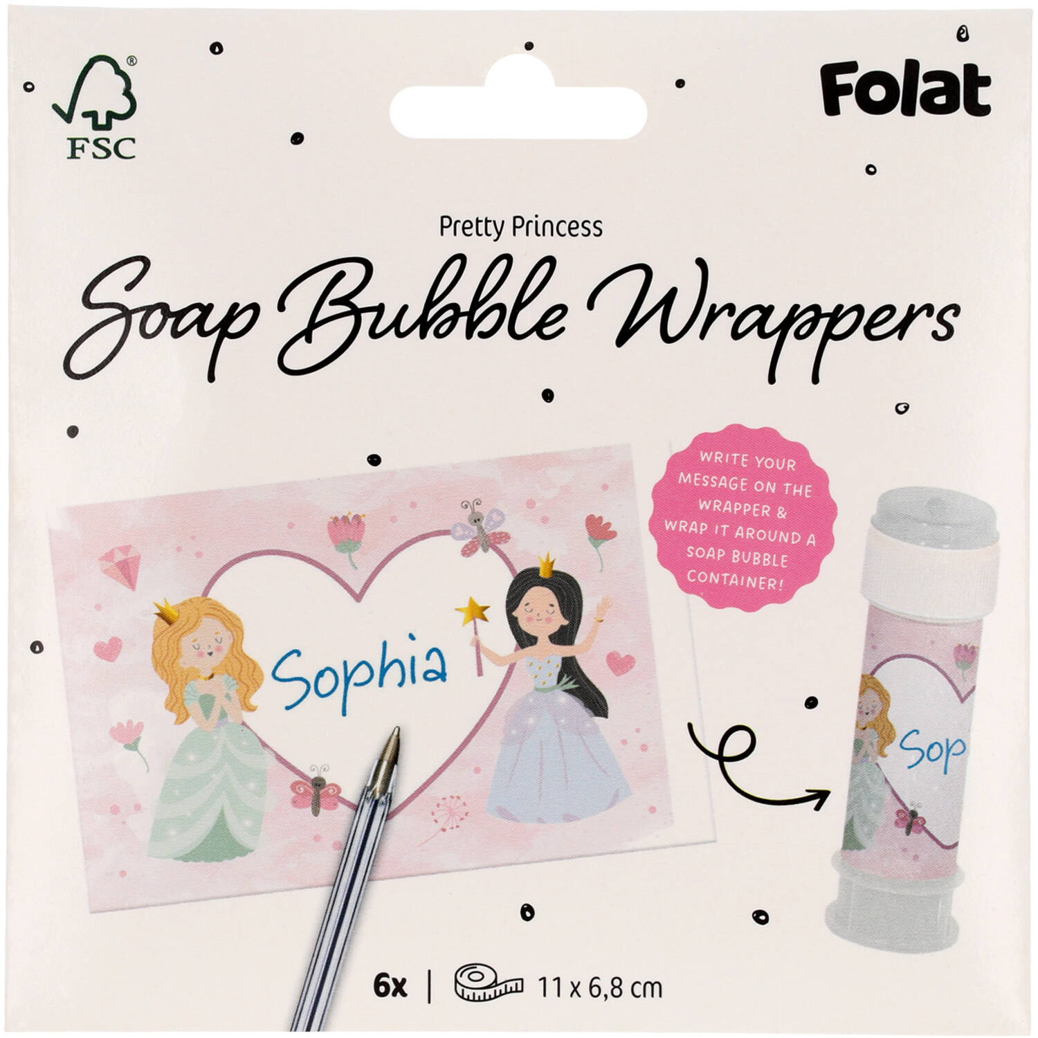 Bubbles Soap Sticker - Pretty Princess (6 pieces) - Anilas UK