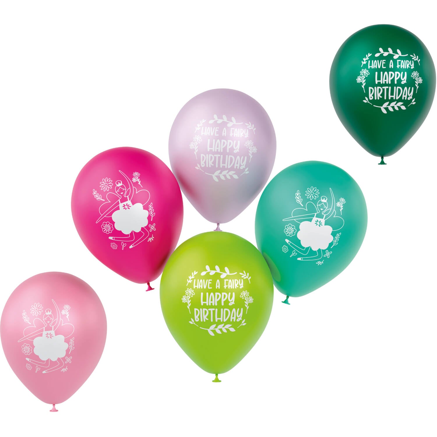 Fabulous Fairy Latex Birthday Party Balloons -  (33 cm - 6 pieces) - Anilas UK