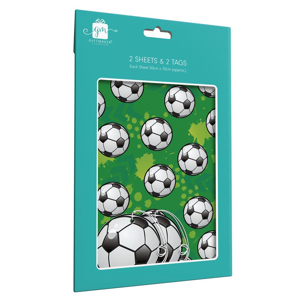 Football wrapping paper and gift tags - Anilas UK
