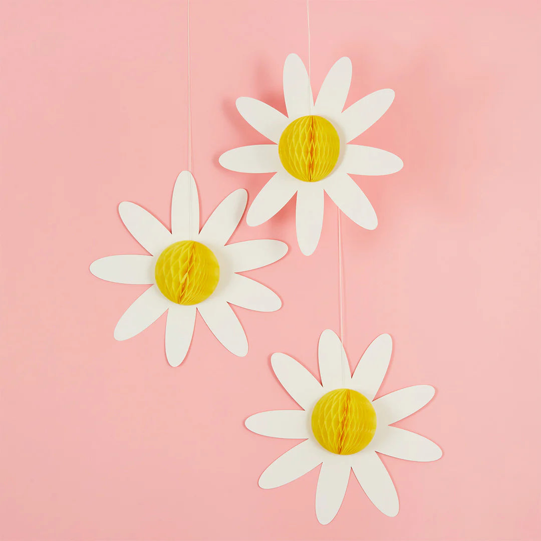 Daisy Honeycomb Decorations (Pack of 3) - Anilas UK
