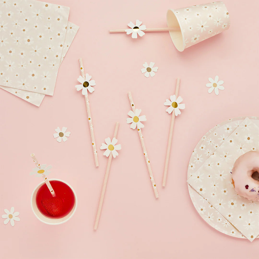 Daisy Paper Straws (Pack of 16) - Anilas UK