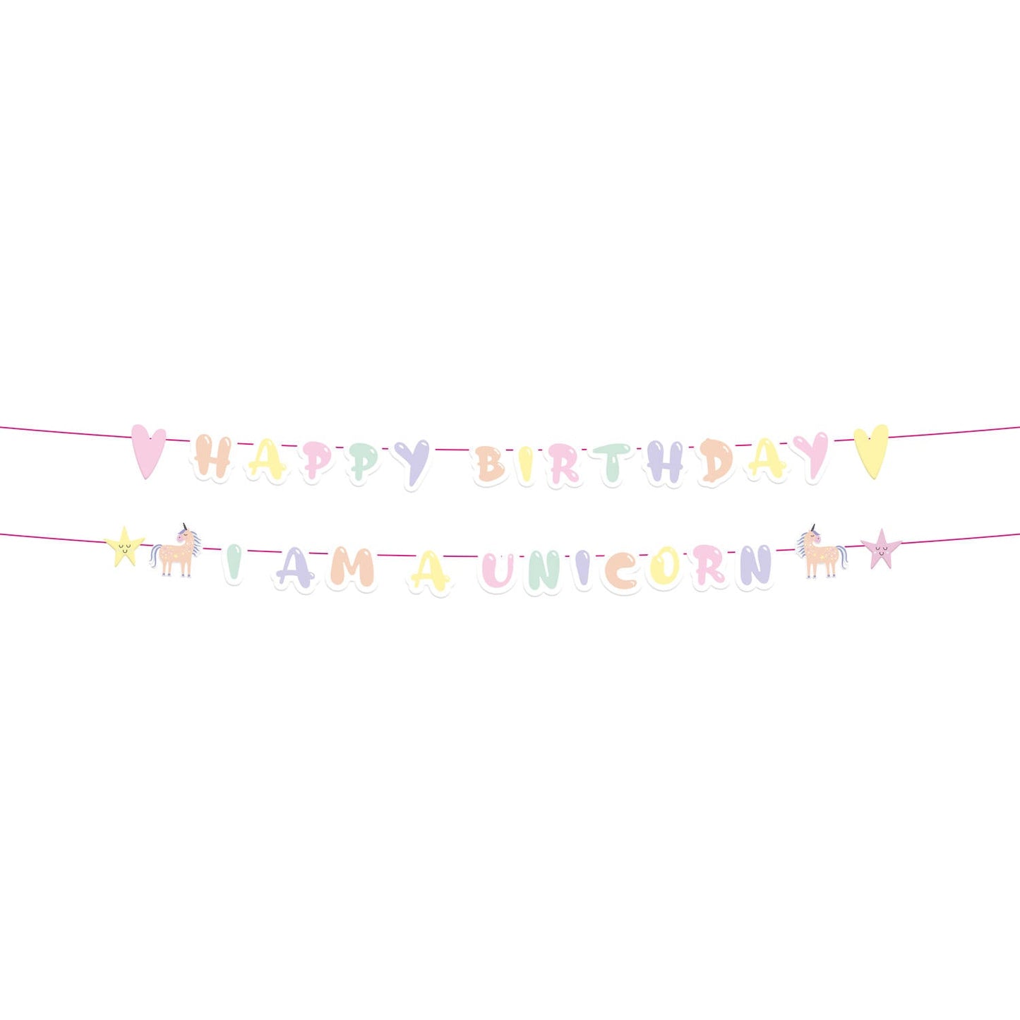 Unicorns & Rainbows Happy Birthday Party Banner (1.5 meters) - Anilas UK